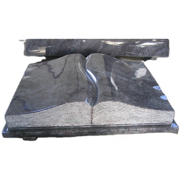 Bahamas blue granite book shaped design cemetery monuments